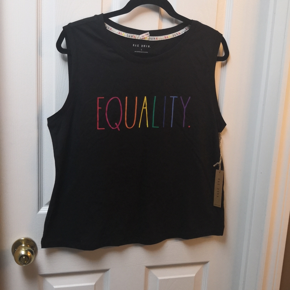 Rae Dunn Black tshirt,nwt, sz L